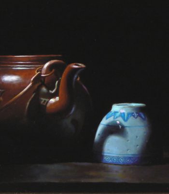 "Chinese Tea No. 3", oil on panel, 5x5 inches, 2011, Sold