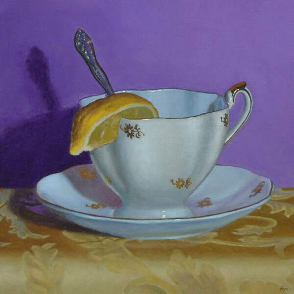 "Golden Teacup No. 2", oil, 10x10, $1650