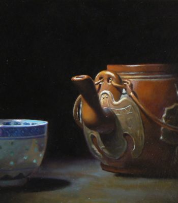 "Chinese Tea No. 2", oil on panel, 5x5 inches, 2010, Sold