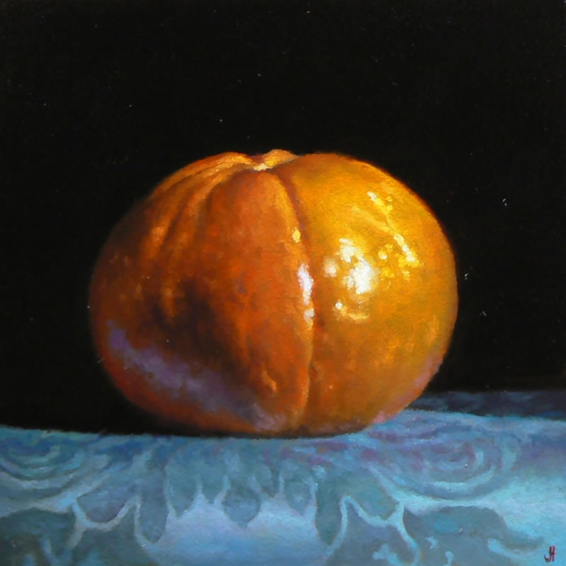 "Tangerine No. 2"
oil on panel, 4x4 inches