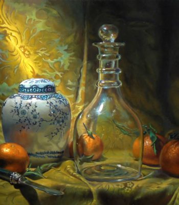 "Four Oranges", oil on panel, 16x20 inches, 2010, Sold