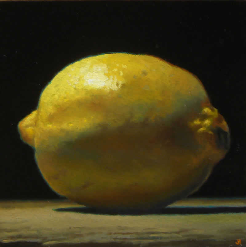 "Lemon No. 1" Oil on Panel, 4x4 inches, 2010 (sold)