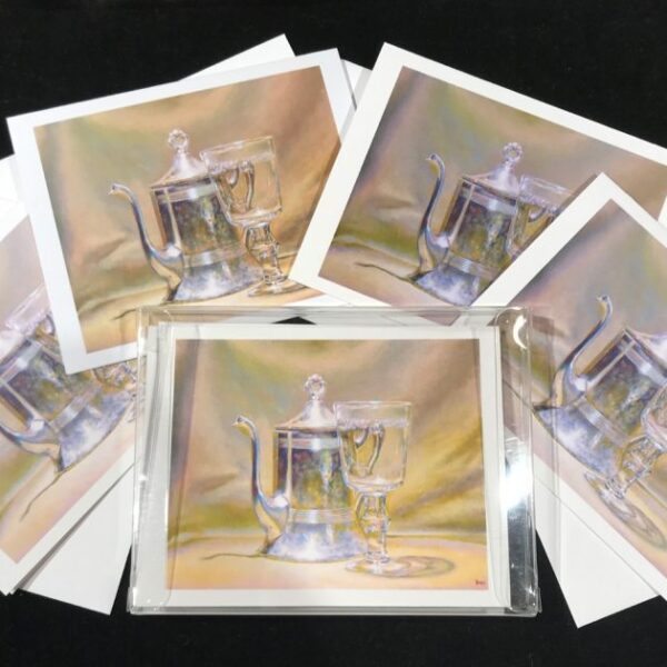 Art Cards - Silver Teapot and Glass