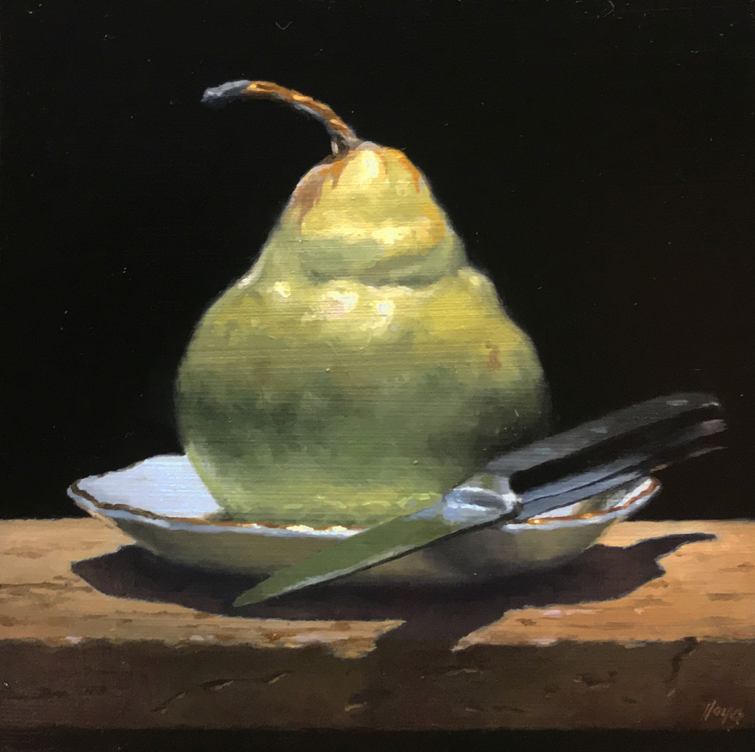 Pear, Knife, Saucer •
