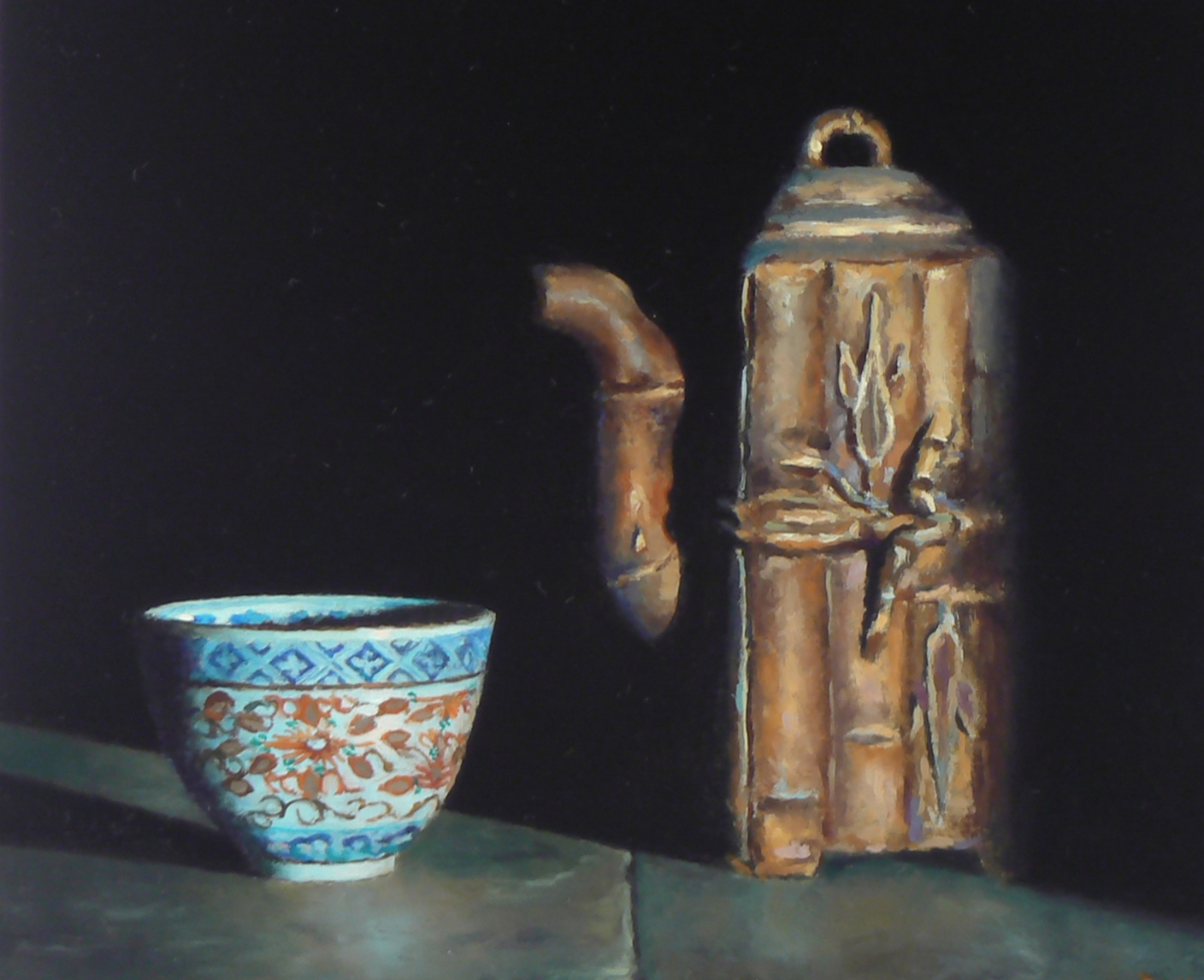 "Teacup and Teapot", oil on panel, 5x6 inches, 2008 (sold)