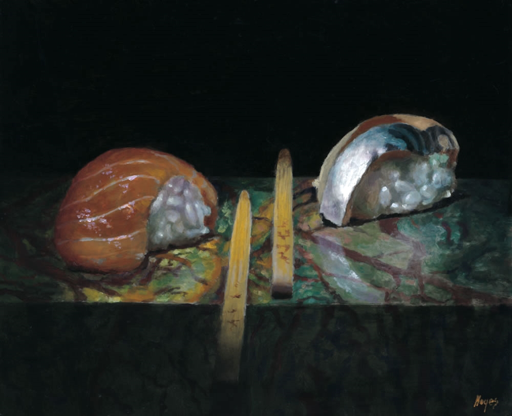 "Sushi No. 28" Oil on Panel, 5x6 inches, 2012 (sold)