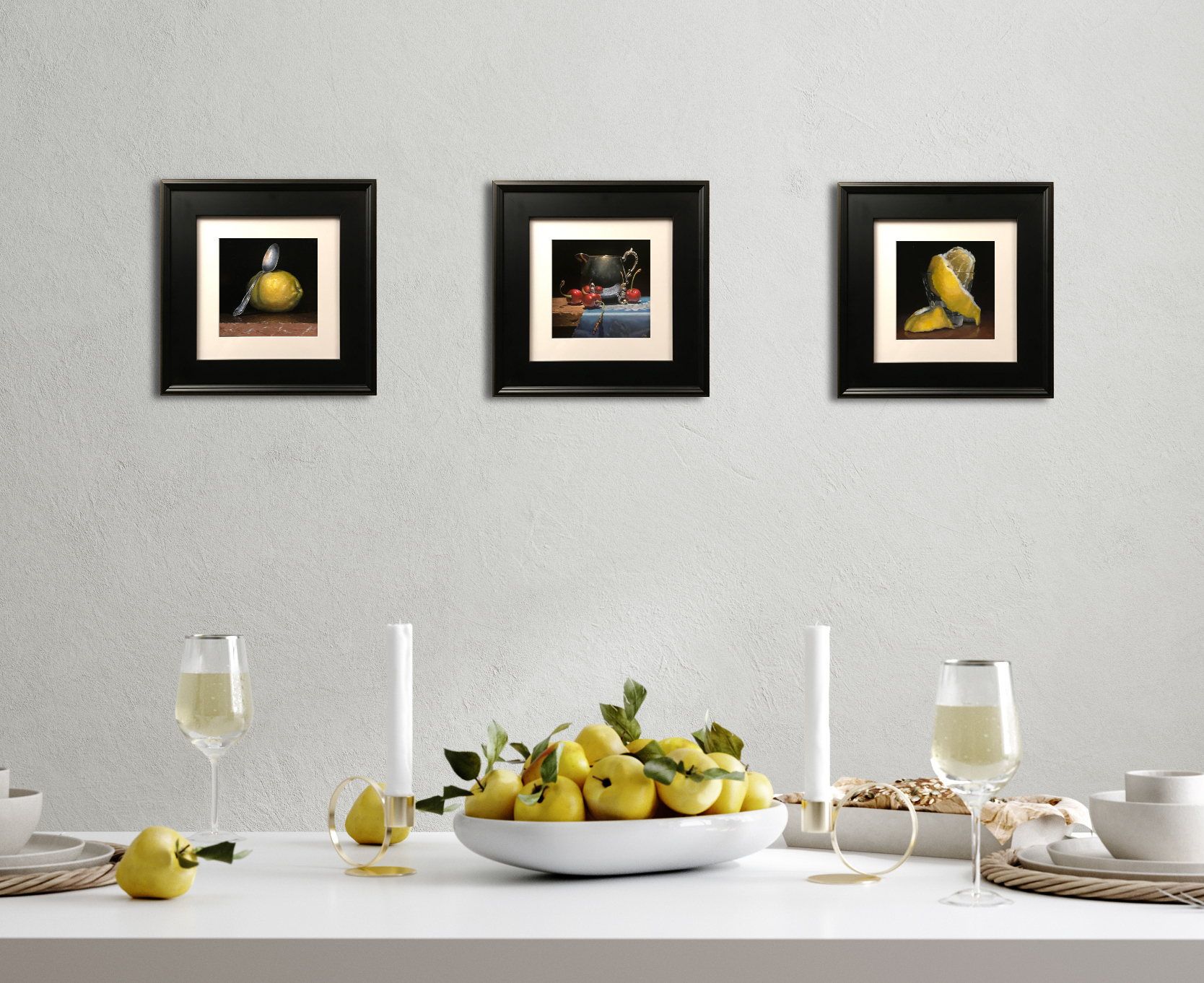 Matted Prints with Black Frames