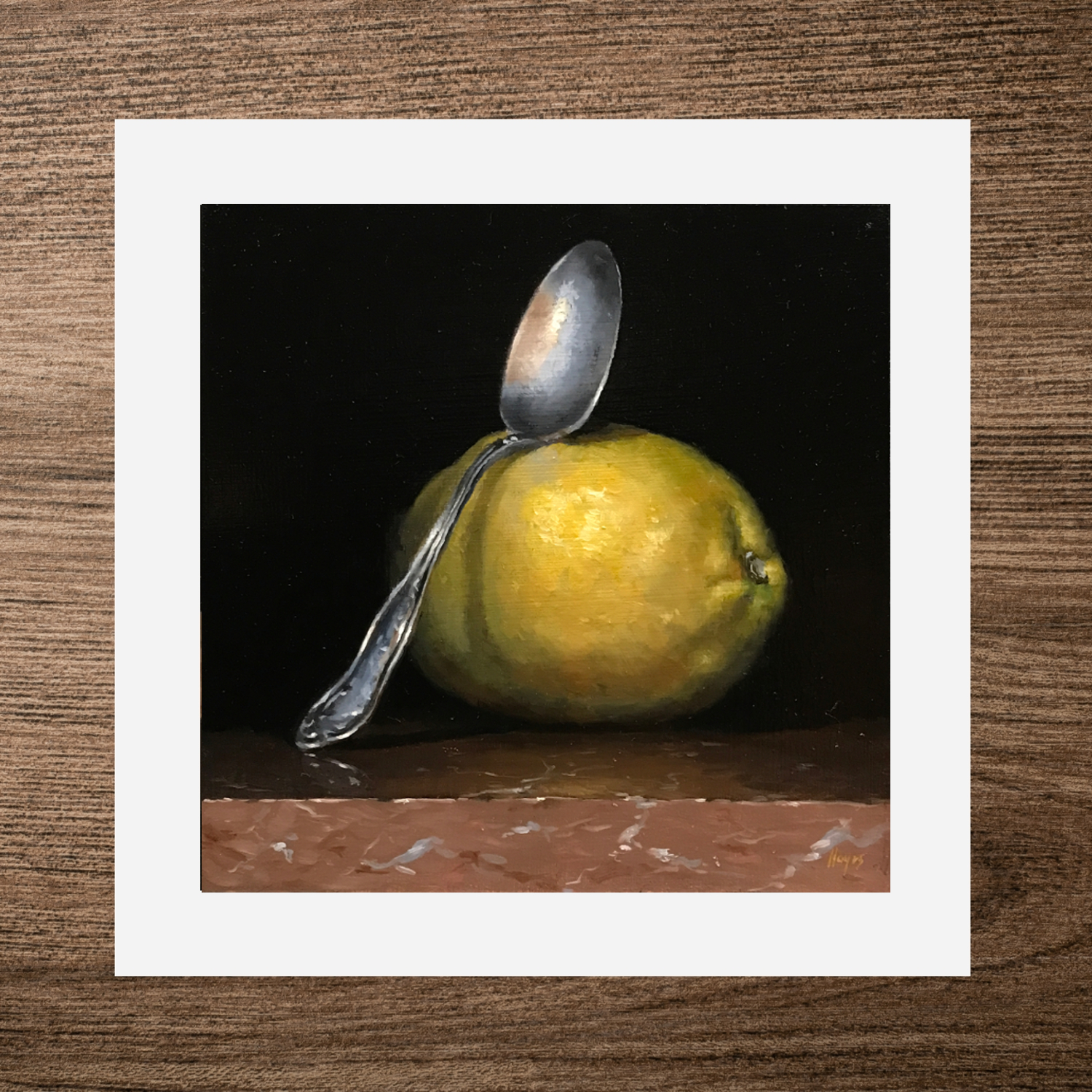 “Lemon and Silver Spoon” Print On Paper