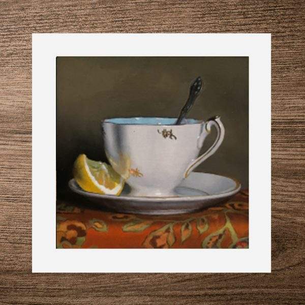 “Teacup and Lemon Slice” Print On Paper