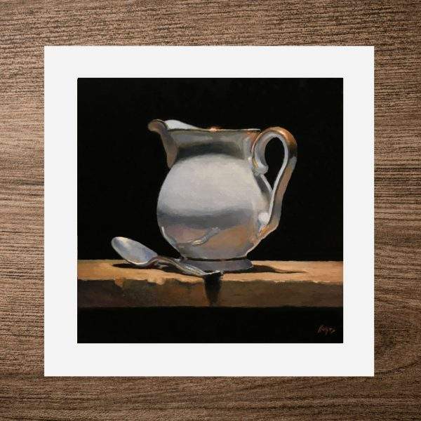 “Silver Spoon and Creamer” Print On Paper