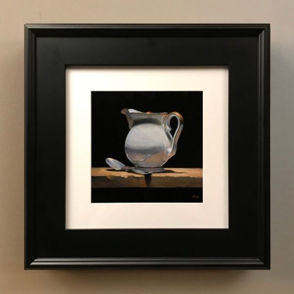 "Silver Spoon and Creamer" Framed Print On Paper