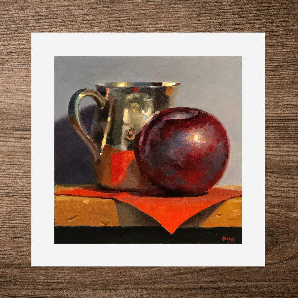 ???Plum, Silver Creamer, Red Napkin??? Print On Paper Jeffrey Hayes