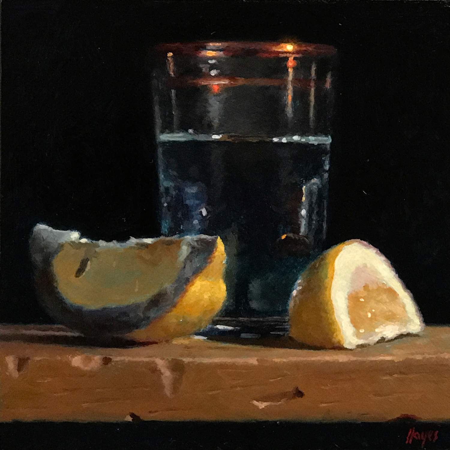Lemon Slices and Water Glass
