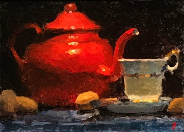 Color Study: Walnuts, Teapot, Teacup
