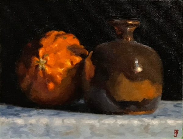 Orange Gourd and Bud Vase