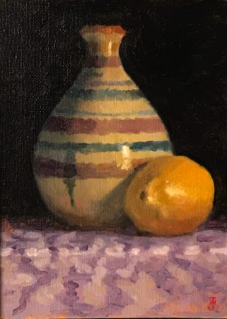 Handmade Vase and Fresh Lemon