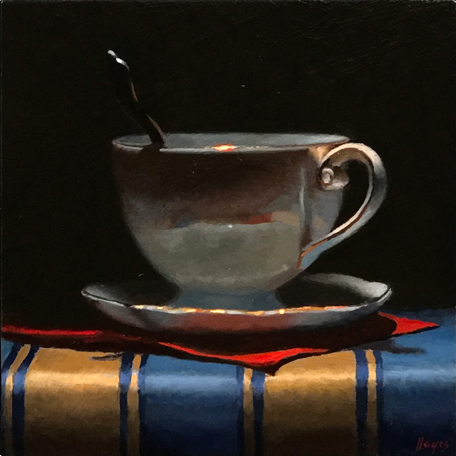 Teacup with Red Napkin •