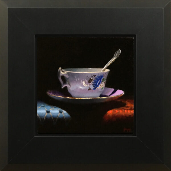 Teacup with Blue and Red Brocades