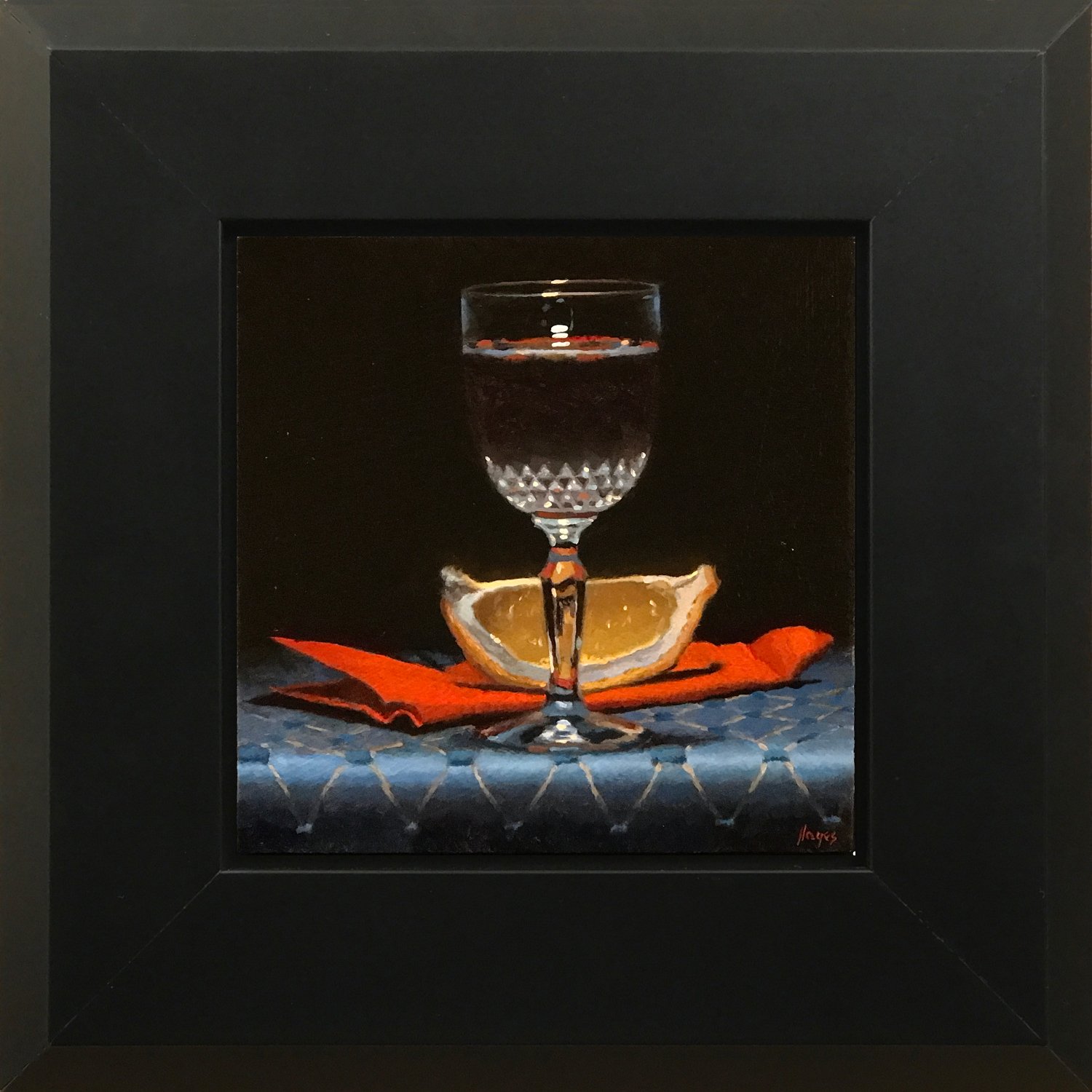 Aperitif Glass, Lemon Slice, Red Napkin$695