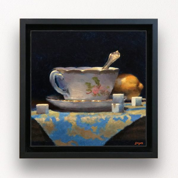 "Teacup, Lemon, Sugar Cubes" Framed Print On Canvas