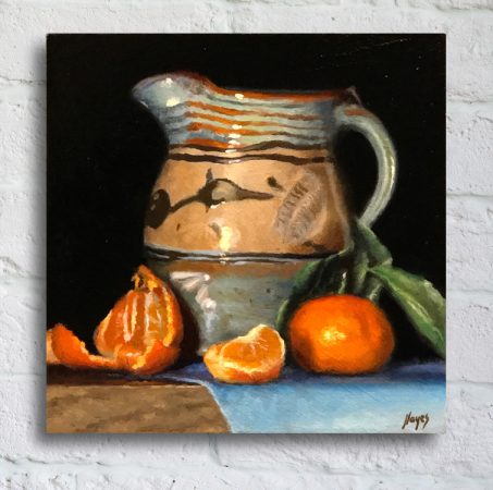 “Clementines and Handmade Creamer” Print On Canvas