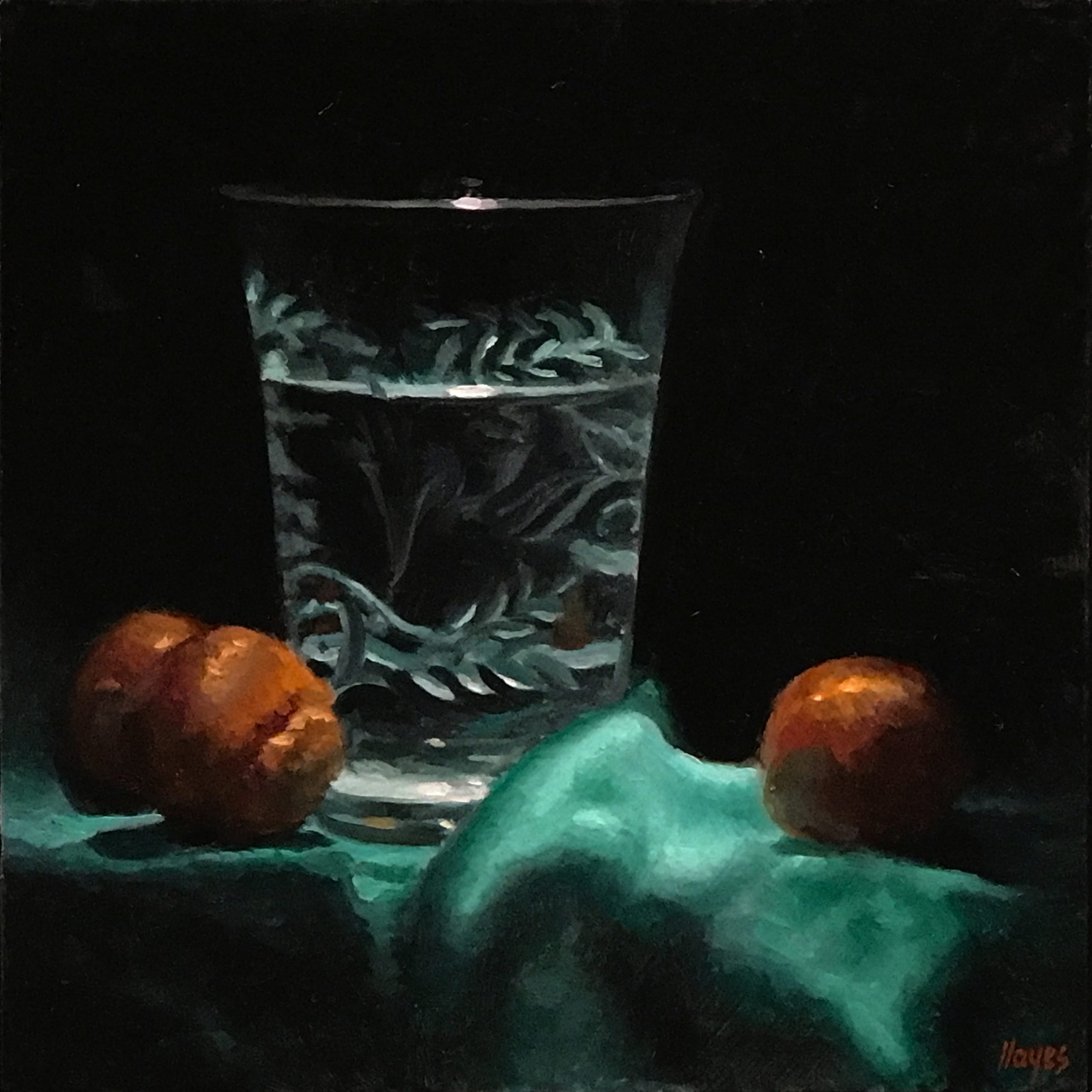 Etched Glass, Chestnuts, Green Velvet •