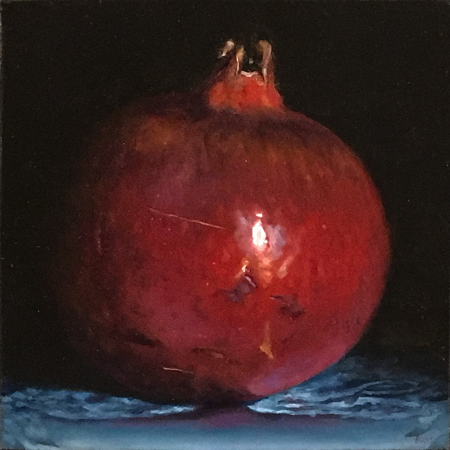 Pomegranate on Blue Silk •
